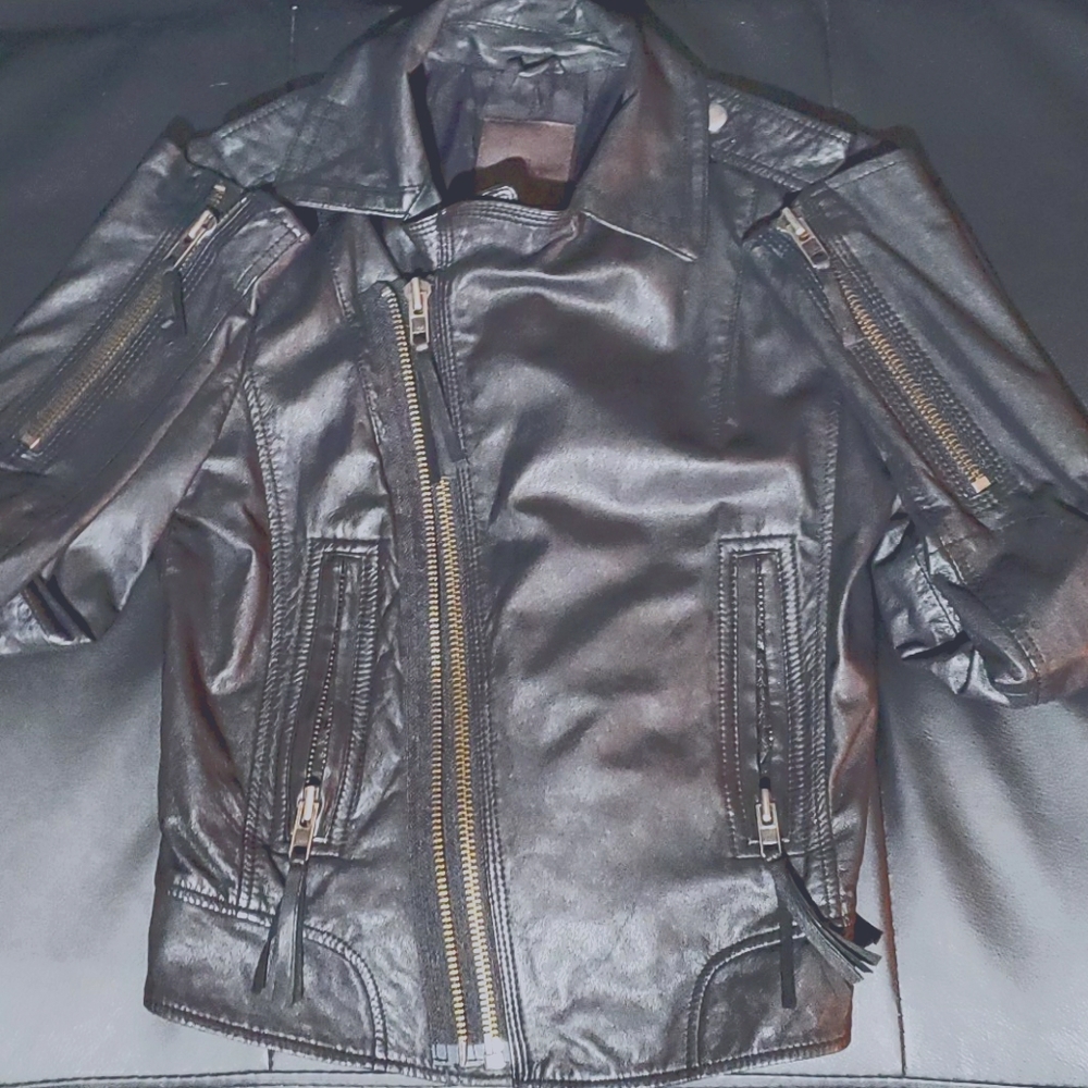 This is a JOIE LAMB LETHER JACKET.